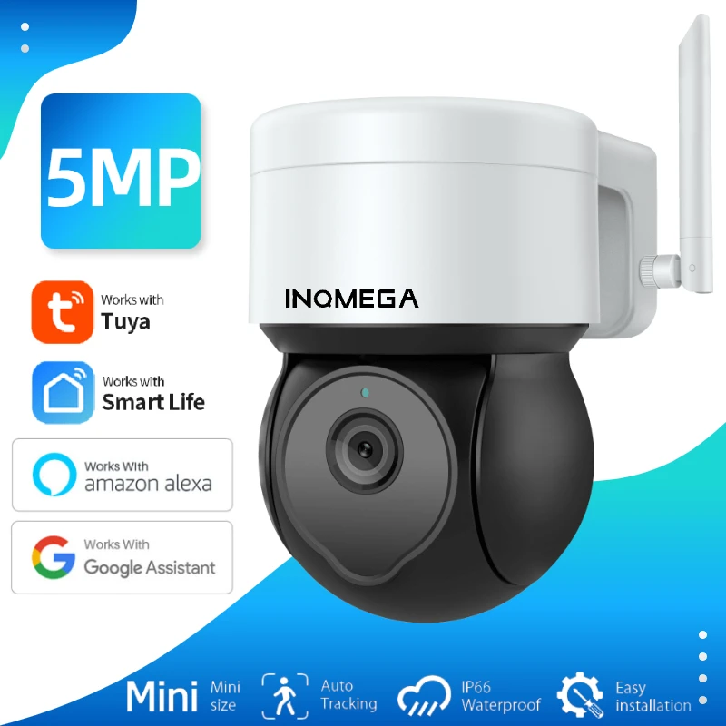 

INQMEGA 5MP WIFI Camera Smart Graffiti PTZ HD Pixel Automatic Tracking Monitoring Waterproof CCTV Surveillance Camera for Yard