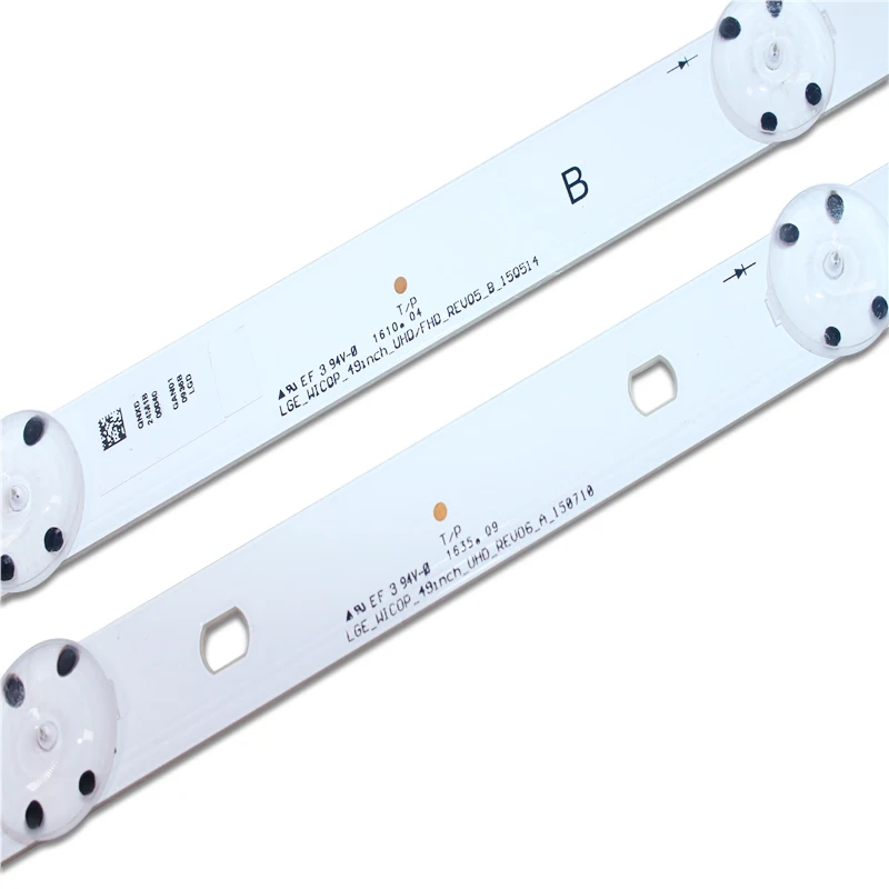 8 Buah (4 * A 4 * B) Strip Lampu Latar LED untuk LG TV 49UF6407 LGE_WICOP_49inch_UHD_REV06_B LGE_WICOP_49inch_UHD_REV06_B NC490DG