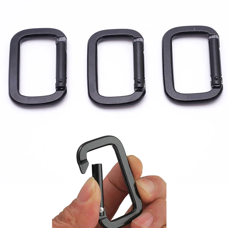 1/5Pcs Rectangle Shape Carabiner Aluminum Alloy Climbing Buckle Key Chain Gift Practical Key Ring Safe Clasps Key Chain 5CM