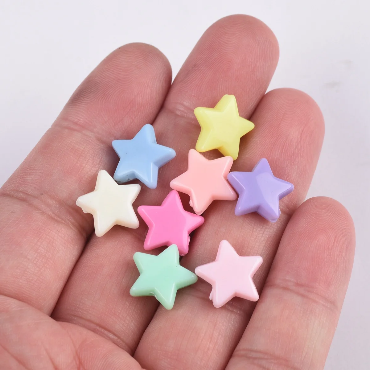 50pcs Star Shape 14mm Opaque Acrylic Plastic Loose Beads Wholesale lot for Jewelry Making DIY Findings