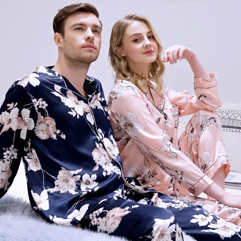 Lovers Pajamas Sets Women ANd Men Long Sleeve Sleepwear Sleep Suit Neglige Lounge Sleepwear Nightsuits Novelty Home Clothes