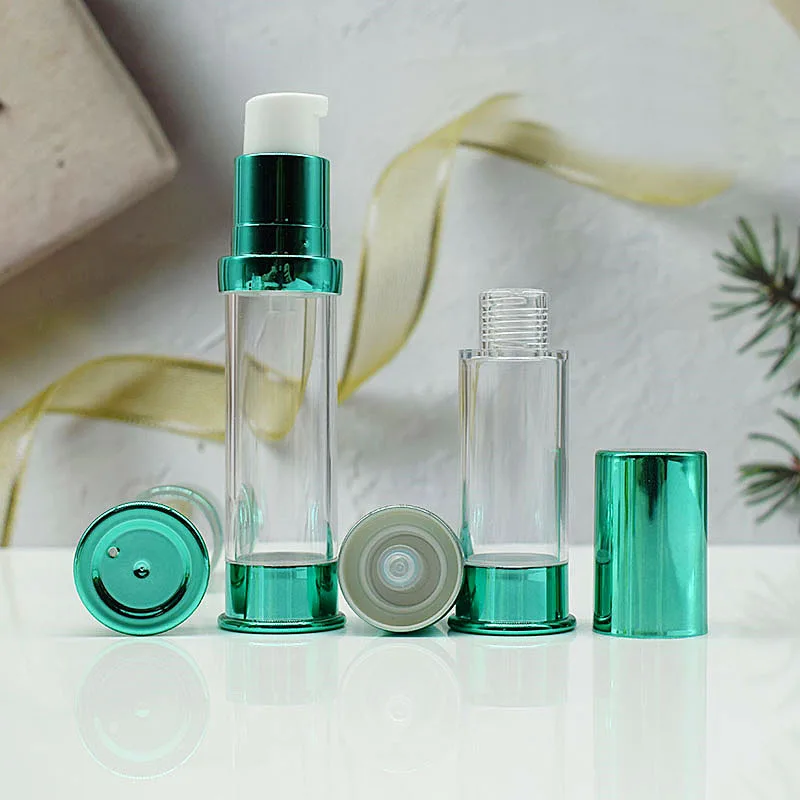 5ML10ML clear airless bottle green pump lid lotion emulsion serum sample foundation moisture toner eye  essence skin packing