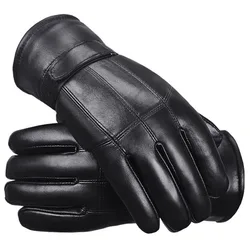 Winter Warm Genuine Leather Gloves for Men Outdoor Waterproof Thick Super Warm Gloves Men's Warm Motorbike Gloves Guantes