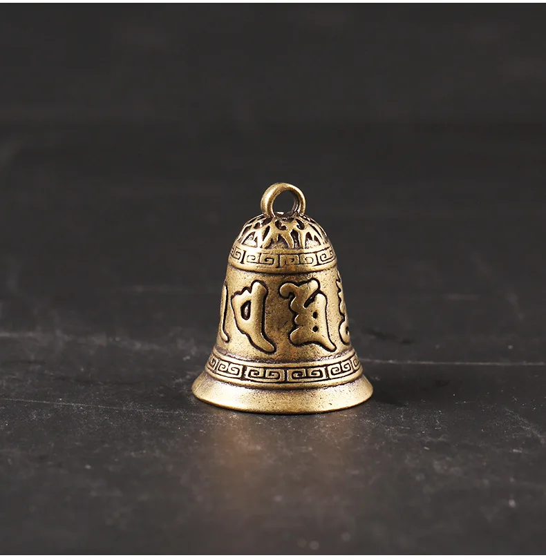 Handmade Brass mantra bell Pendant craft DIY ornament Miniature Fitting Keychain Pendant Accessories m090