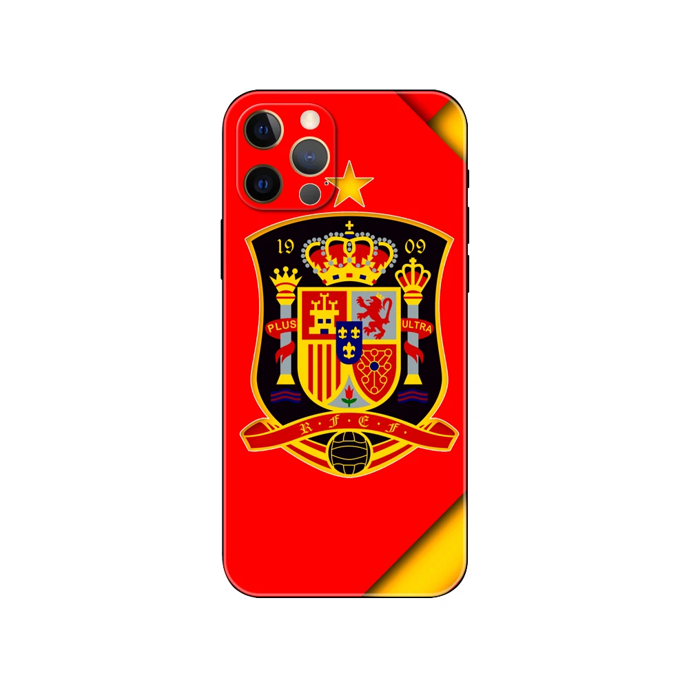 Black tpu case for iphone 5 5s se 2020 6 6s 7 8 plus x 10 XR XS 11 12 13 mini pro MAX back cover Spain Coat of Arms Flag