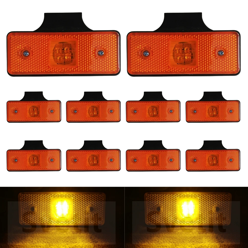 

10Pcs Trailer Clearance Lights LED Side Lights For Truck 24V 12V Side Position Light Red White Amber Reflector