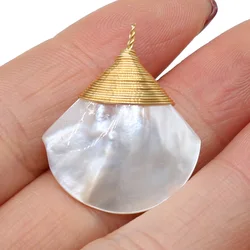 1pcs Hot Selling Natural White Shell Charm Pendant for Jewelry Making DIY Nacklace Earring Women Fashion Gift Size 24x30mm