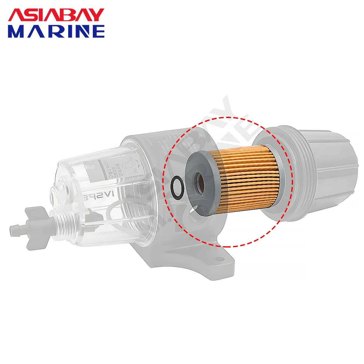 UF-10K Fuel Filter Element Water Separator Assembly Elements UF10K Outboard Motor Boat Engine Honda Yamaha Suzuki Mercury