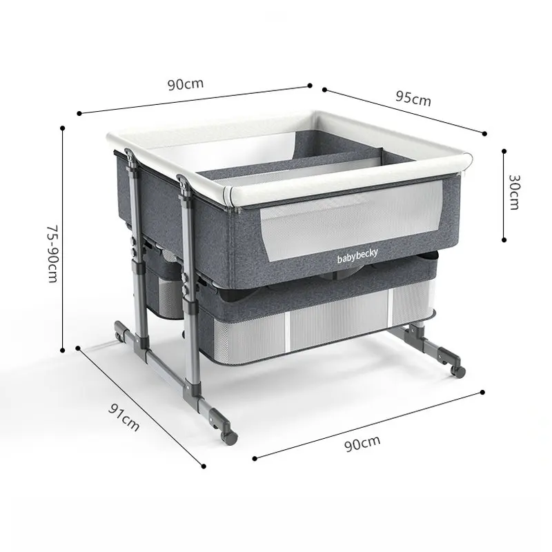Twins Bassinet with Wheels & Breathable Mesh – Sidecar Sleeper Crib for Two Infants, Ideal for Breastfeeding