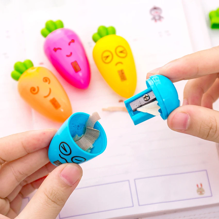 1pc creative cartoon lovely carrot corn small dinosaur student pencil sharpener school office supply stationery gift for kid