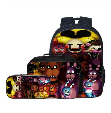 3pcs/set Fashion Cartoon Five Night At Freddy Children Backpacks Student Suit Bag Kids Baby School Bags Boys Schoolbag for Girls