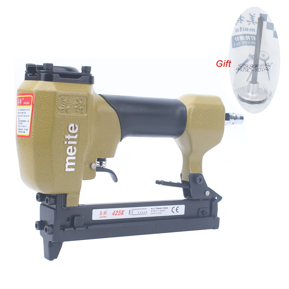 Meite 425K Pneumatic U Nails Gun Air Stapler For Decoration/Leather/Shoes