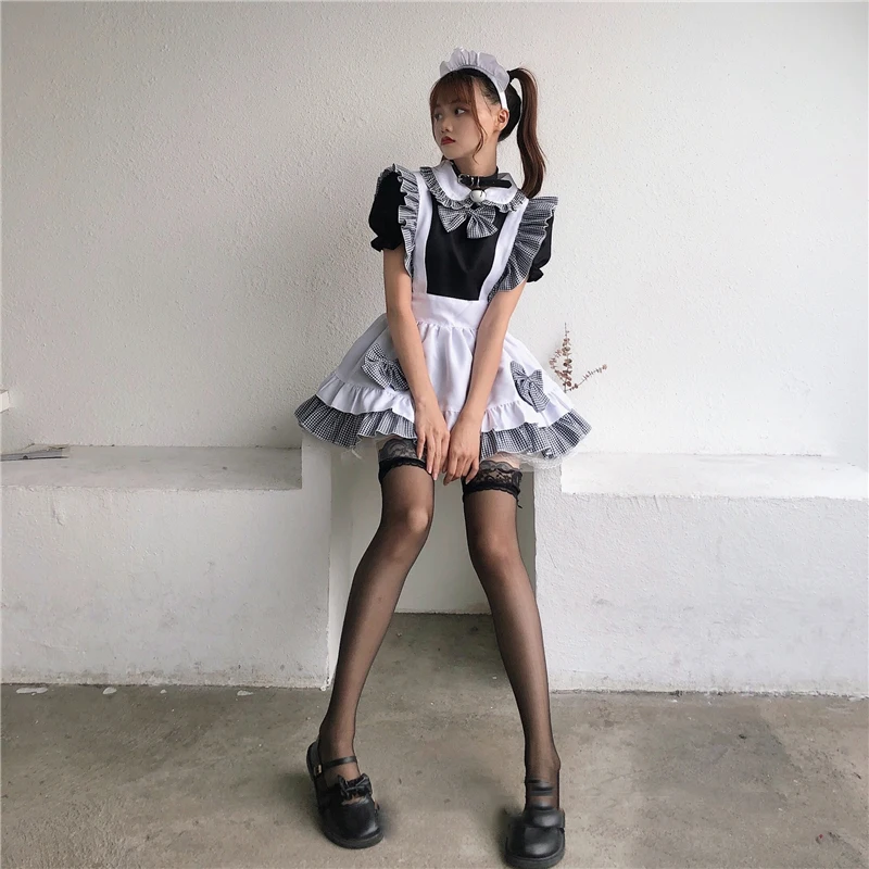 K-ON!!! Anime Cosplay Costume Sexy Lolita Maid Dress Black ANd White Dresses Halloween Costumes For Women Performance Clothing