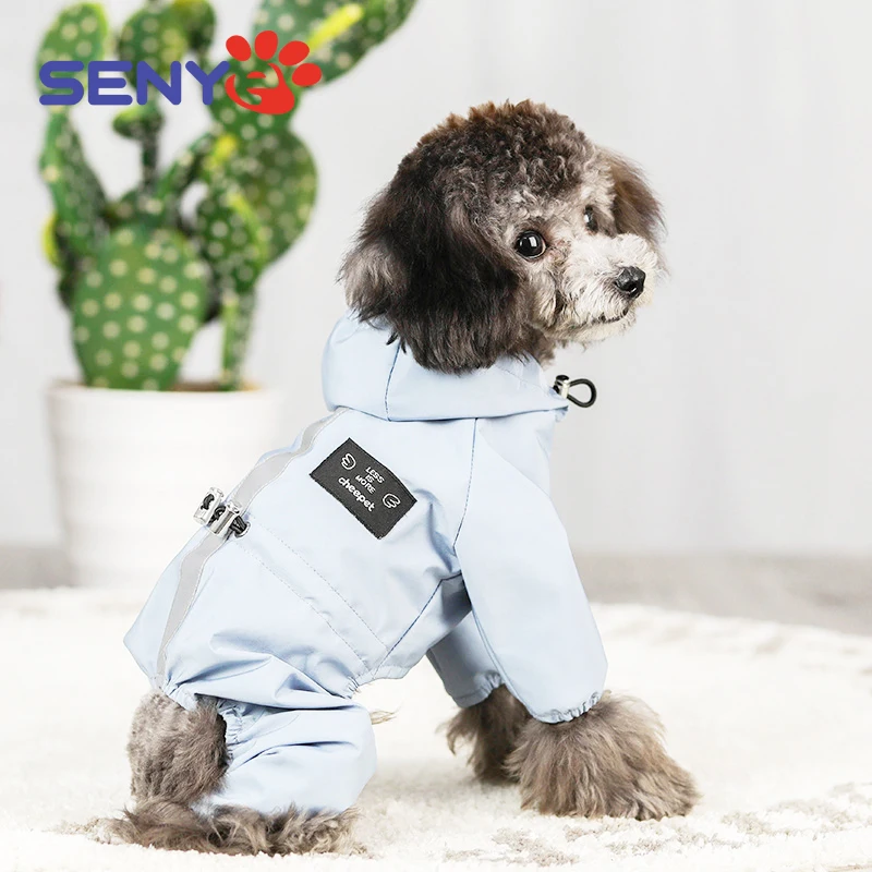 Pet Cat Dog Raincoat Hooded Reflective Poncho Teddy Dog four seasons Waterproof Soft Breathable For Small Medium Pets Puppy Cat