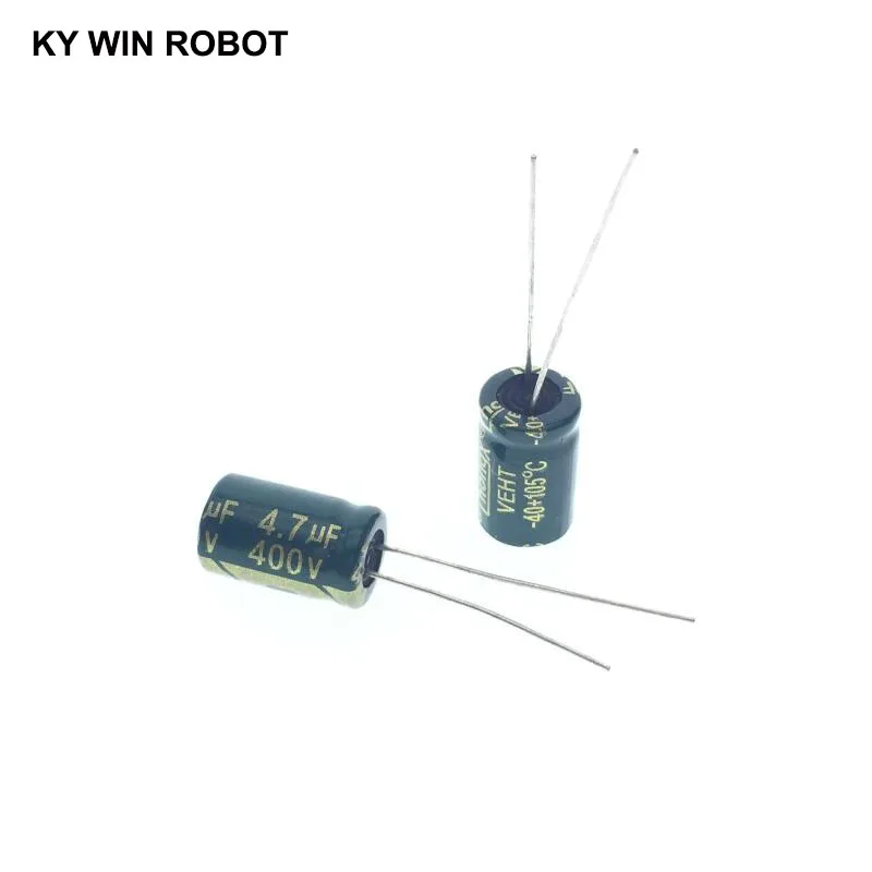 Capacitor eletrolítico, 20 peças, 4.7uf, 400v, 8x12mm, 105c, alta freqüência, baixa resistência, capacitor eletrolítico