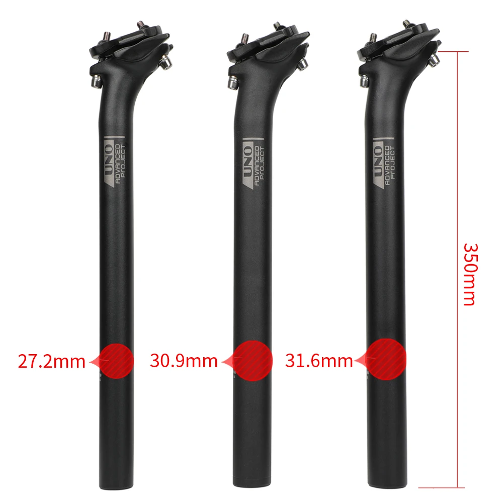 UNO Bicycle Seatpost MTB Seat Post Road Bike Seat Post Bicycl Parts 27.2/30.8/31.6*350mm Aluminum Seat Tube Offset 17mm