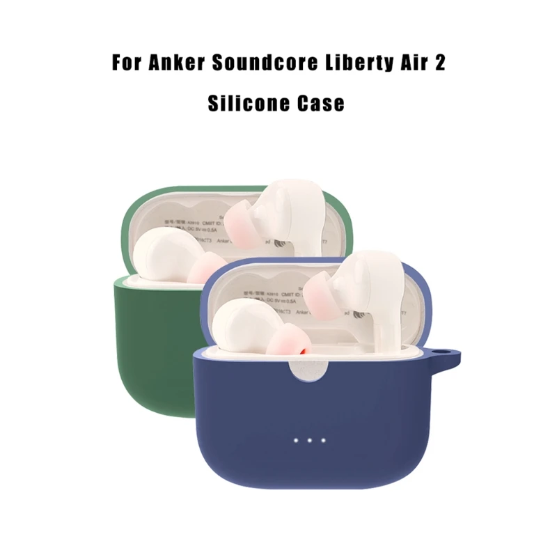 Capa protetora da pele para-anker-soundcore liberty air 2 earbud caso de carregamento anti-poeira & caso de silicone macio à prova de choque