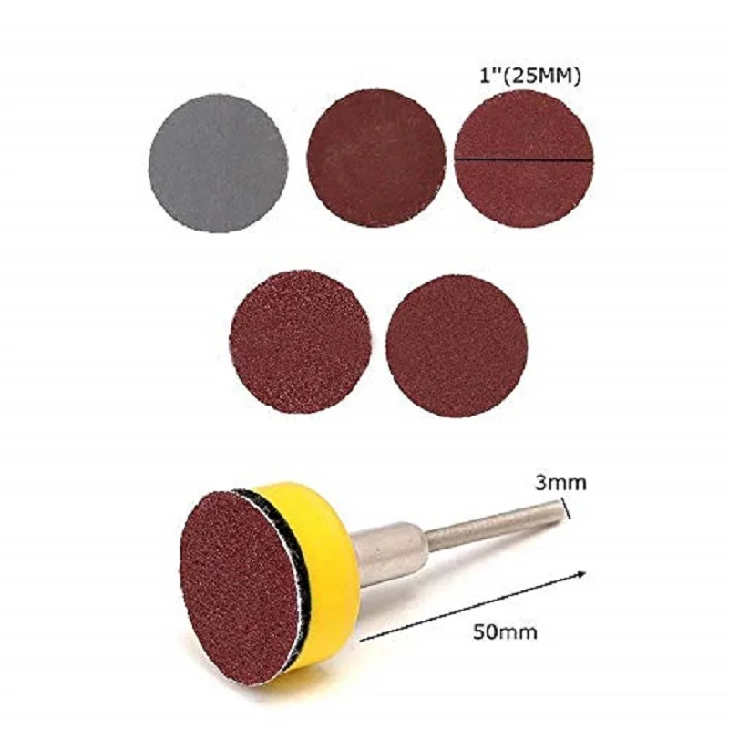 101 Pcs Set 1 Inch/25mm Sanding Discs Pad, 100-3000 Grit Sandpapers with Sander Backing Pad for Drill Grinder Rotary Tools