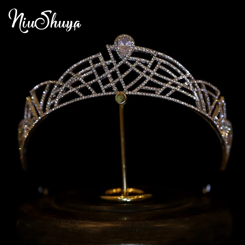 

NiuShuya Stunning Crystal Bridal Crowns Tiara Bride Headband Wedding Diadem Queen Headpiece Wedding Hair Accessories