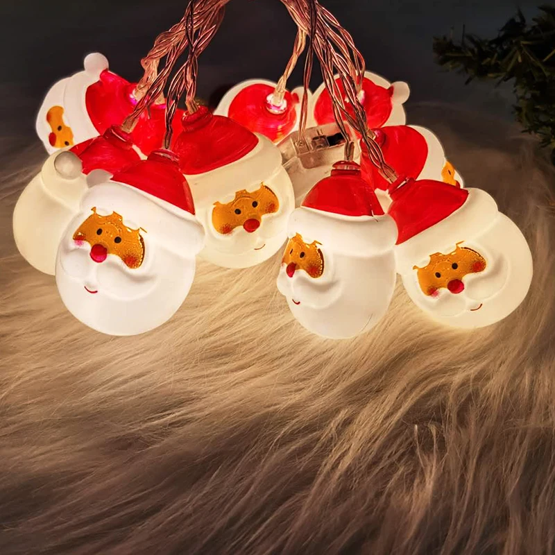 

10 LED Christmas party decoration 3D Santa Claus LED light for home decor Christmas bedroom light Kids Favors navidad Ornament