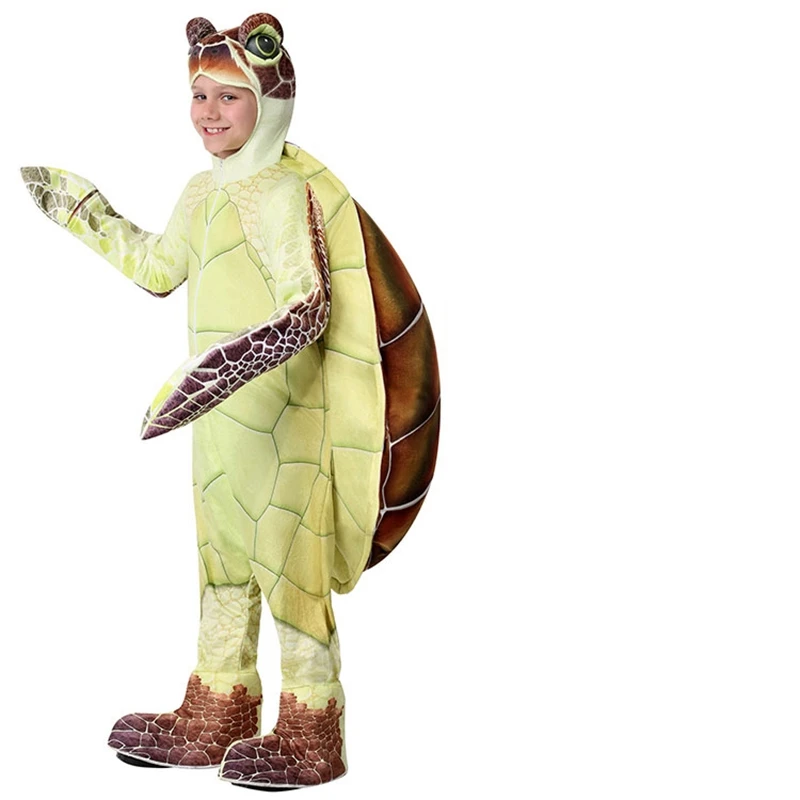 Kinder Meer Schildkröte Kostüm Ozean Tier Grün Chelonia Mydas Cosplay Halloween Kostüm Für Kinder Karneval Party Anzug Kleid Bis