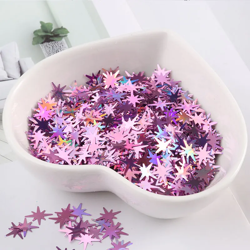 10g Pailette ultracienkich 10mm gwiazda cekiny PET Laser cekiny Glitters dla Nail Art DIY ślub Craft świąteczne dekoracje konfetti