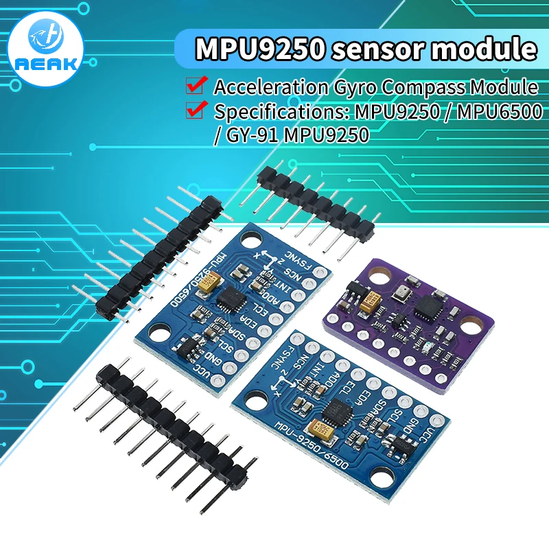 SPI/IIC GY-9250 BMP280 GY-91 MPU6500 MPU-9250 6-Axis 9-Axis 10DOF Attitude Gyro+Accelerator+Magnetometer Sensor Module MPU9250