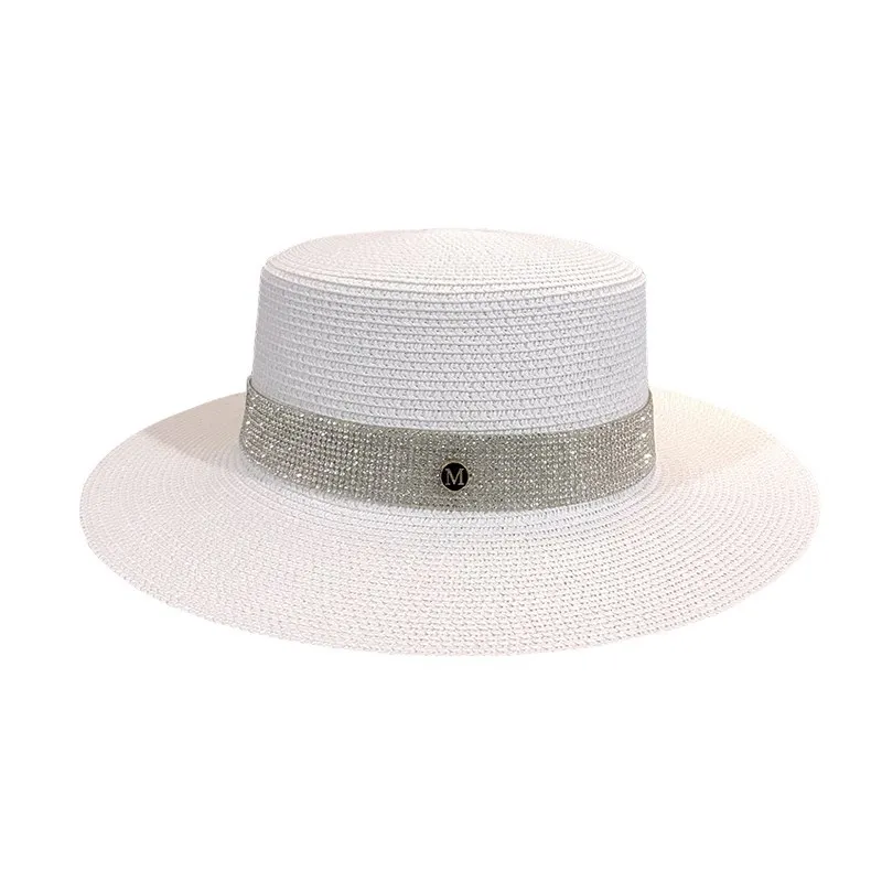 Net celebrity sun-shading flat straw hat women summer fedora hat travel on the beach and beach vacation sunscreen hat панама