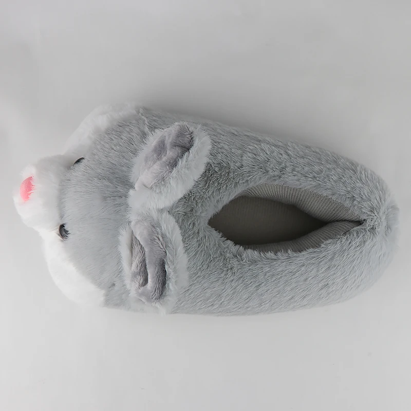 Women Cute Animal slippers Girls Rabbit Home shoes Big size 42 Non slip Flat with Winter slipper Short Plush TPR Sole