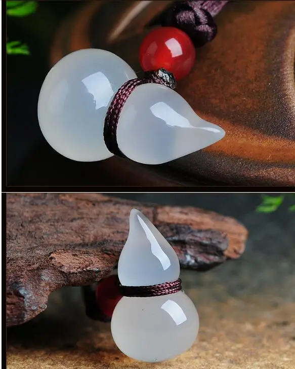 Careful design of natural ice oil-permeable  moistening chalcedony gourd  flue Pendant