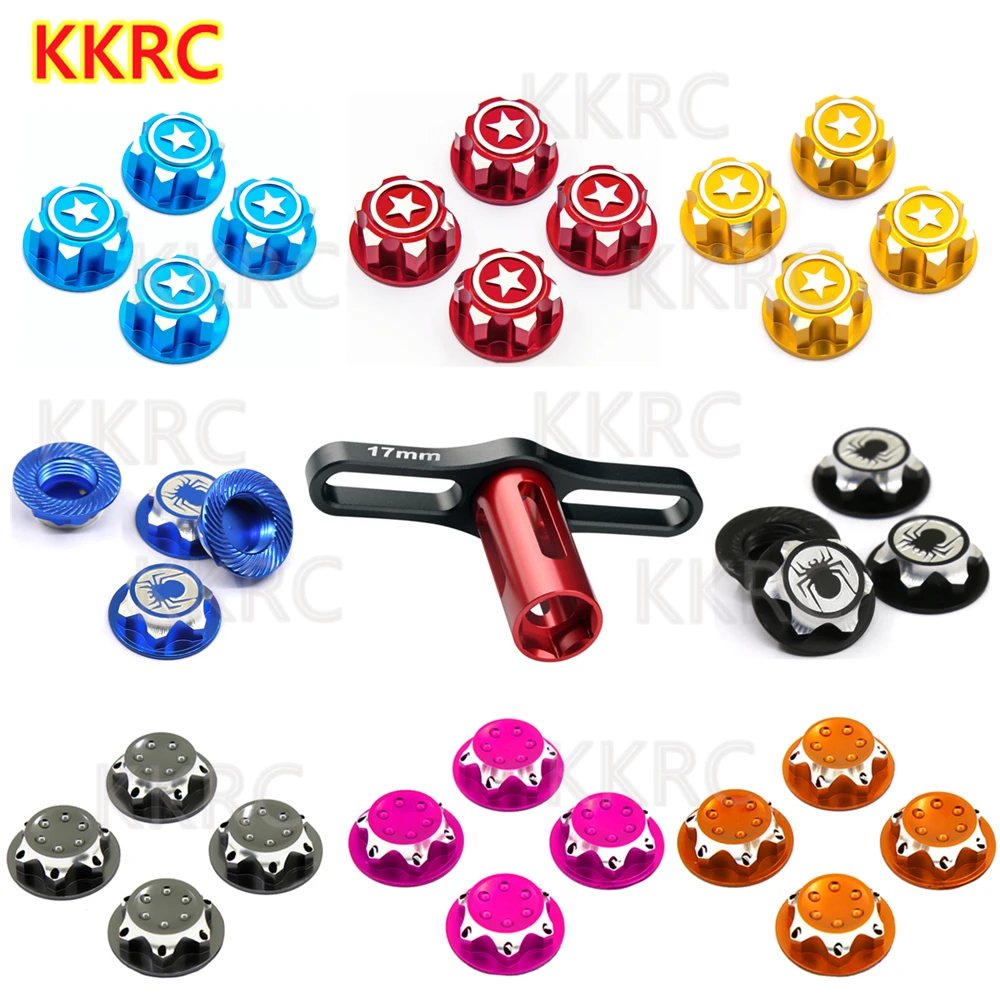 Aluminium 17MM Hex Wheel Nut Center Cap Installation Tools Sleeve Wrench For 1/8 RC Car Buggy Tires Tyre Wheel Rim