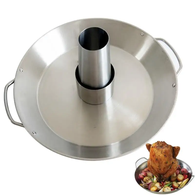 

Stainless Steel BBQ Beer Wine Chicken Roasting Pan Vegetable Snack Dish Barbecue Tools Outdoor BBQ Accessories