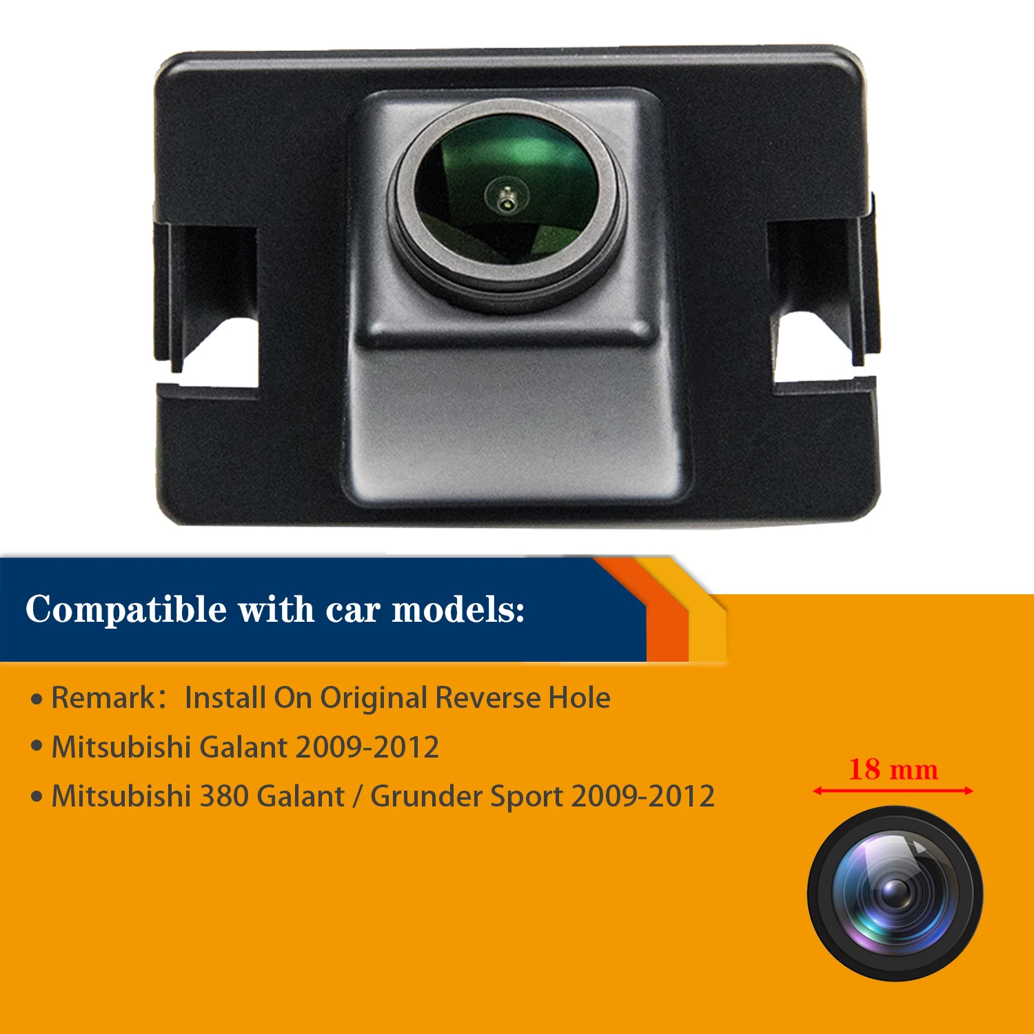 Misayaee Free Filter HD 1280 * 720P Car Rear View Camera Plate Light for Mitsubishi 380 Galant / Grunder Sport 2009-2012