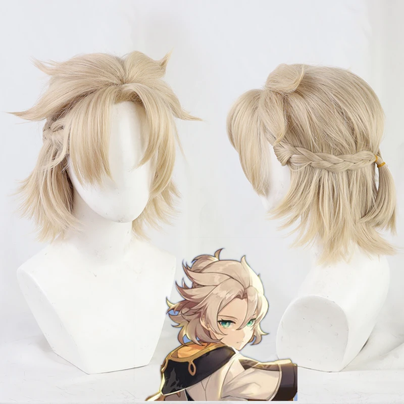 

Albedo Accessories Popular Game Genshin Impact Cosplay Wig Anime Project Cos Props 2021 Halloween Twist Braid Adult Headwear