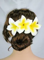 Free Shipping HM1029 24pcs/lot 8 colors 18x8CM Foam Plumeria Hair Clip Women Hair Accessories Hawaii Tropical Flower Wholesale