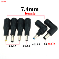 1X DC 7.4 x 5.0 mm 7.4*0.6 female to 7.4*5.0 4.5*0.6 4.8*1.7mm 5.5*2.1/5.5x2.1mm male jack for HP DELL laptop power adapter plug