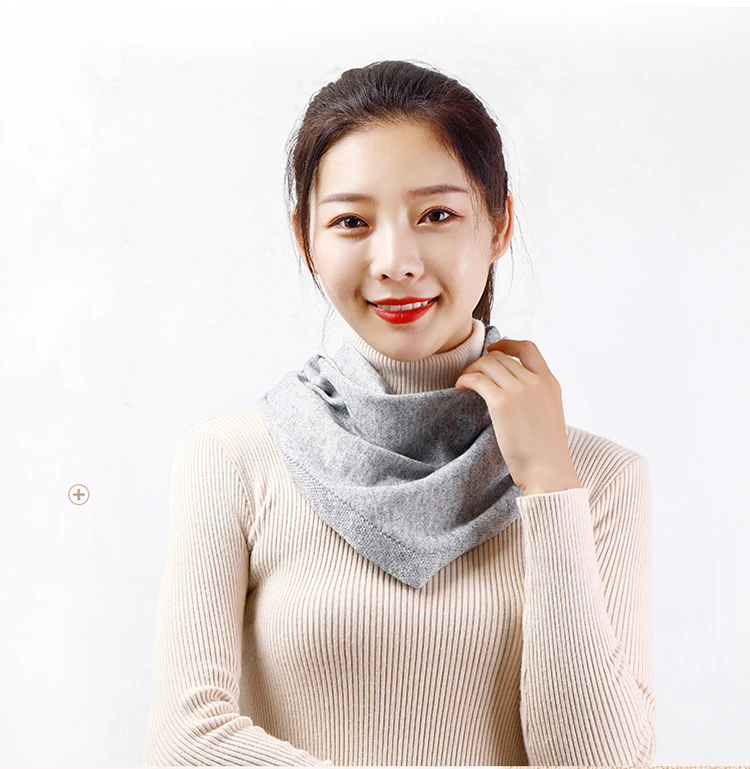 Frauen 160x40cm Dreieck Schal Schal Wolle Hals Wärmer Einfarbig Mehrzweck Gugel Pashmina Weibliche Weiche Frühling stricken Zubehör – Detail 10
