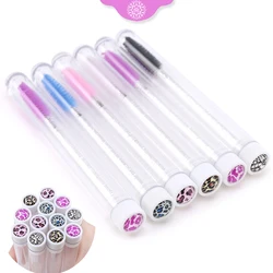 20pc Reusable Eyebrow Brush Tube Leopard Serpentine Diamond Flask Mascara Wand Dust-proof Eyelash Extension Supplies Makeup Tool