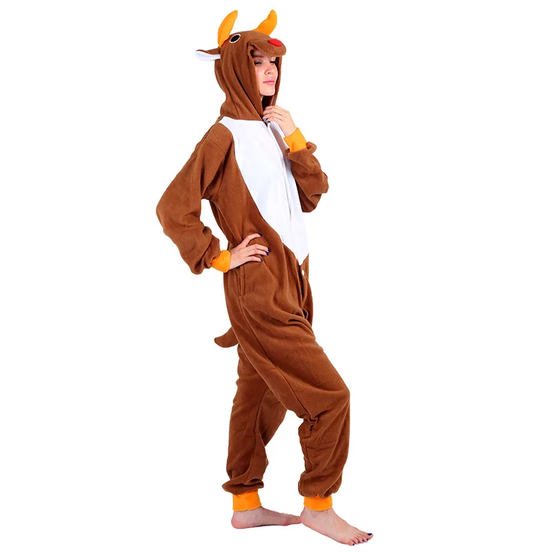 

HKSNG Animal Adult Christmas Deer Onesies Kigurumi Cartoon Family Party Pajamas Cosplay Costumes Good Quality Sleepwear