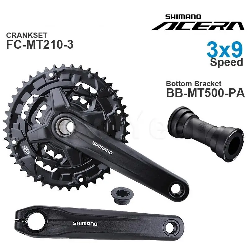 SHIMANO ACERA M3000 3x9 Speed Groupset with MT210  CRANKSET and DEORE T6000 BB-MT500 Bottom Bracket Original part