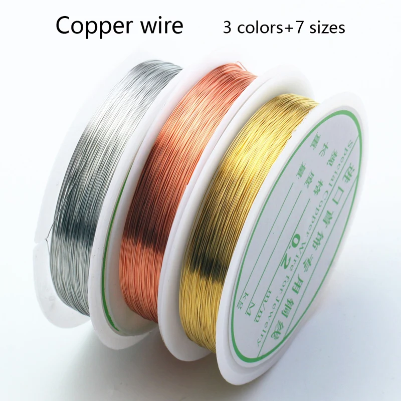 0.2mm-1mm DIY Copper Wire for Crafts Making Finding Gold/Silver/Rose Gold Copper Thread Bracelet Necklace Jewelry Beading Rope