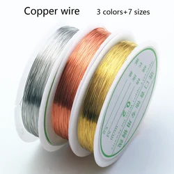 0.2mm-1mm DIY Copper Wire for Crafts Making Finding Gold/Silver/Rose Gold Copper Thread Bracelet Necklace Jewelry Beading Rope