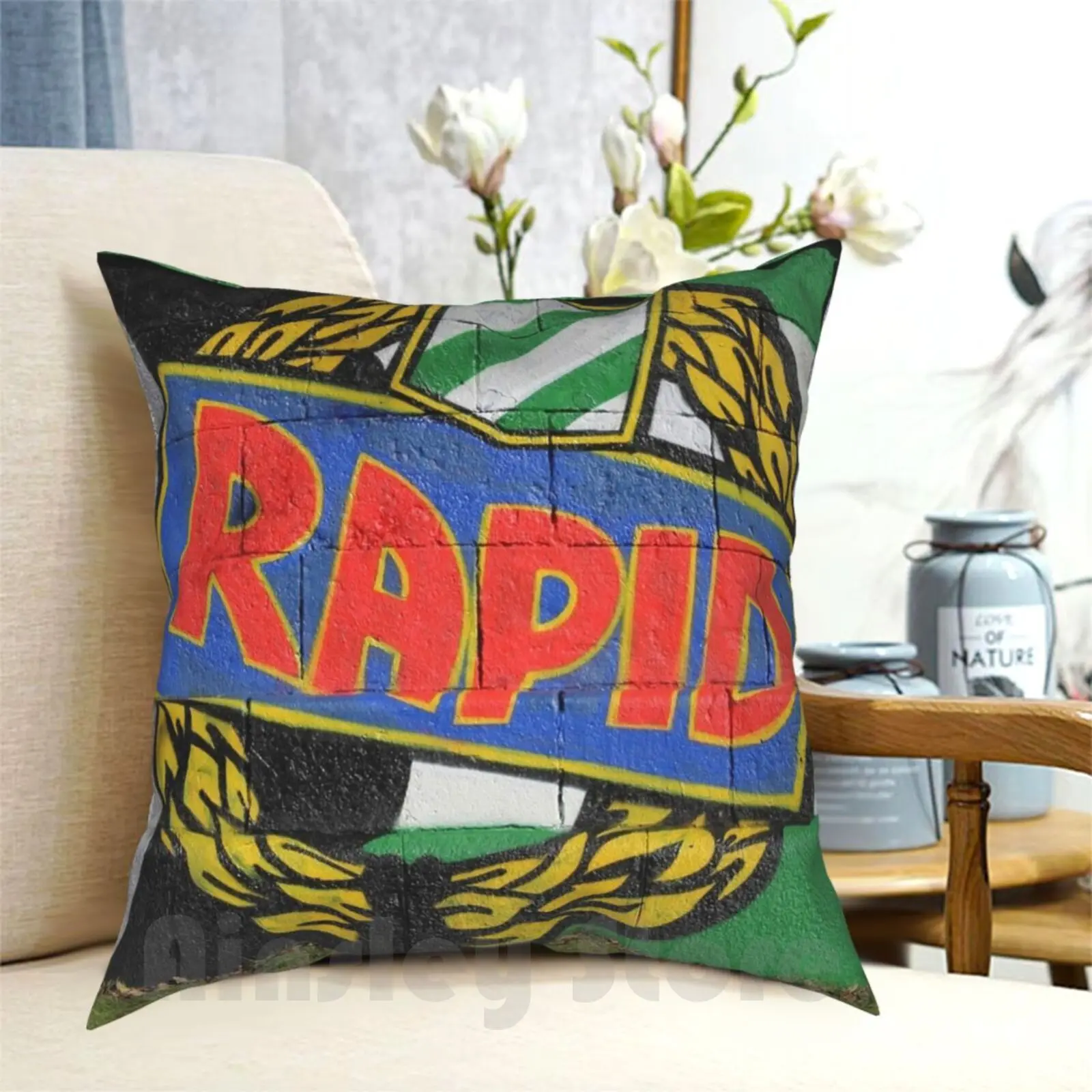 Graffiti Rapid Wien Pillow Case Printed Home Soft DIY Pillow cover Graffiti Street Art Street Art Rapid Vienna Austria