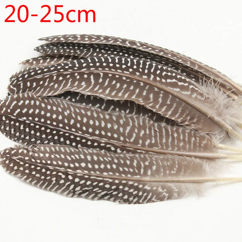 10 / 20 / 50 pcs Top Quality Artificial guinea fowl feathers 20-25cm feathers For crafts Wedding decoration plumes