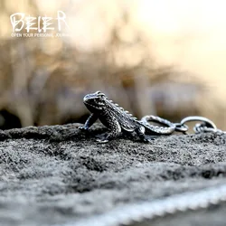 BEIER Punk Unique 3D Lizard Crocodile Pendants Necklace Stainless Steel chain Cute Animal Gift jewelry for men/women BP8-065