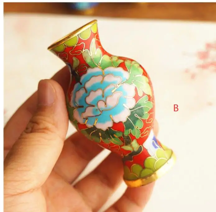 New Cloisonne small vase copper tire enamel polished handicraft decoration