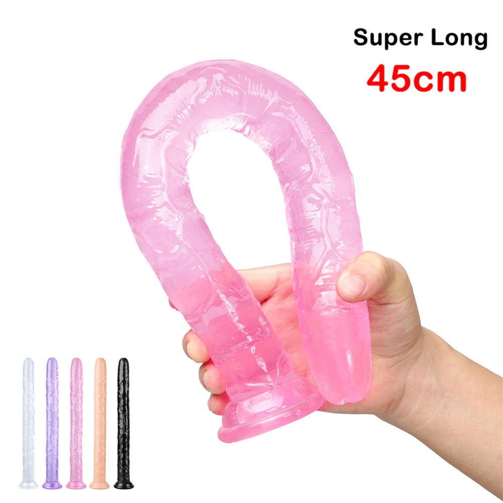 Super Long Realistic Penis Strap On Dildos With Suction Cup Soft Jelly Cock Penis For Lesbian G Spot Clitoris Stimulator Sex Toy