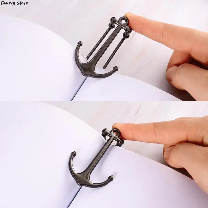 Black Anchor Shape Bookmark Book Pager Learning Tool Library Cafe Bookstore Decorative Bookmark Mini Gift Friend Student New