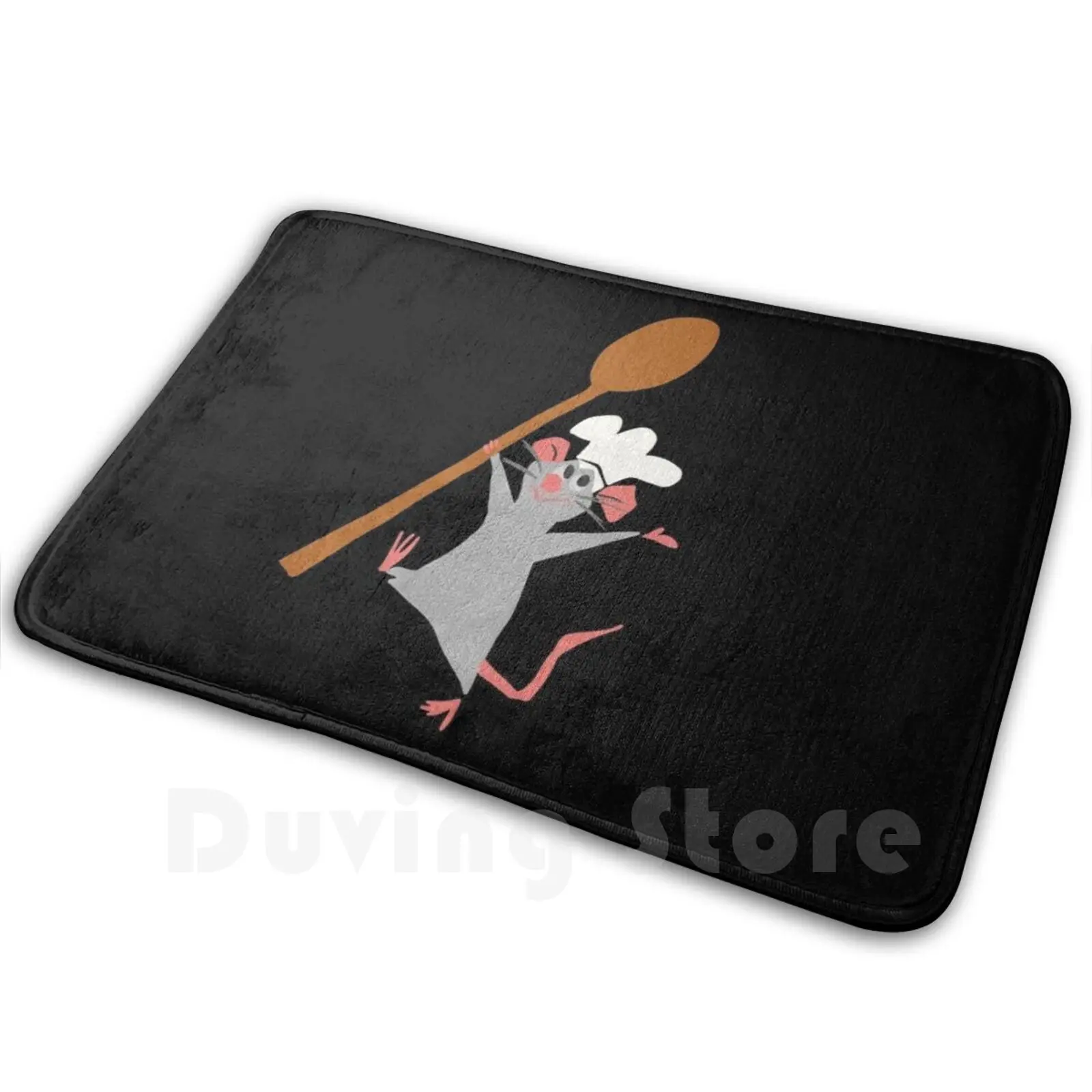 Chef Rat Carpet Mat Rug Cushion Soft Non-Slip Remy Chef Cook Ratatouille Cartoon Rat Food Snacks