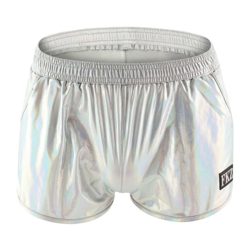 Calzoncillos de imitación de cuero para Hombre, Ropa Interior Masculina, calzoncillo Gay, Shinny, Cueca